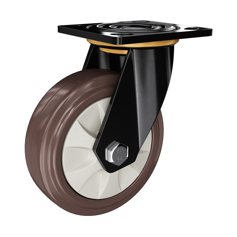 重型07系列5寸平頂萬向高彈天然橡膠ER輪 B0701-125-6552