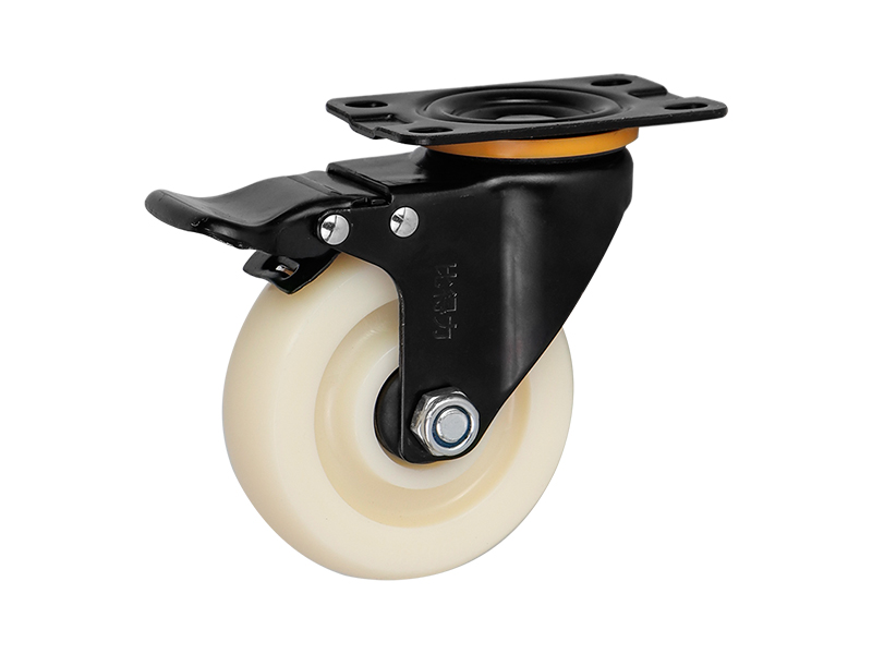 中型03系列4寸平頂萬(wàn)向剎車(chē)聚丙烯PP輪  B0301B-100-6112