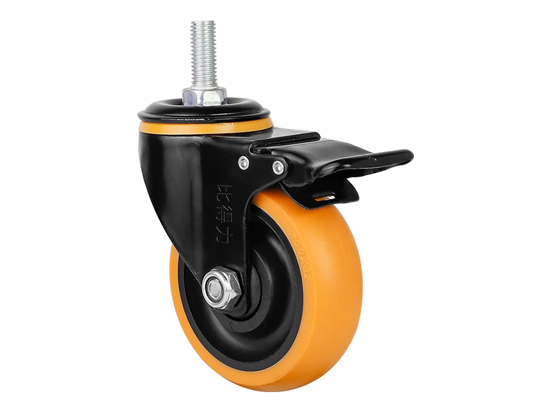 中型03系列3寸絲桿萬向剎車聚丙烯PP輪   B0302B-75-6242