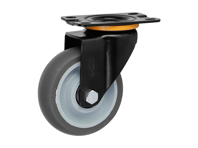 中型03系列4寸平頂萬向 人造膠TPR輪 B0301-100-6422