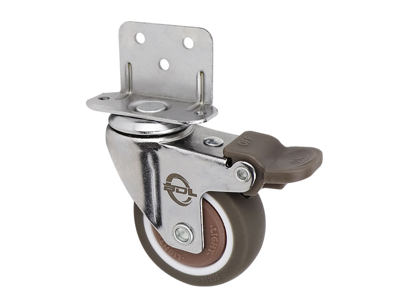 輕型01系列1寸L型萬(wàn)向剎車人造膠TPR輪 H0108E-25-6411