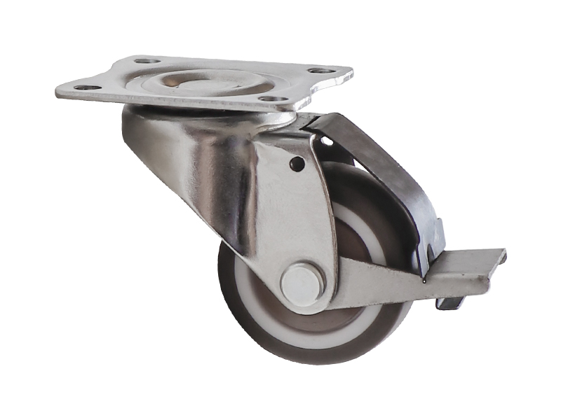 輕型01系列1寸平頂萬(wàn)向輪面剎人造膠TPR輪 H0101F-25-6411