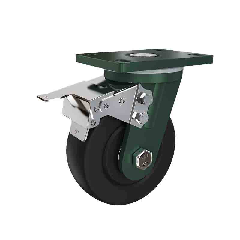 10系列超重型MC黑色4寸萬向帶剎車澆注尼龍輪 G1001B-100-6667