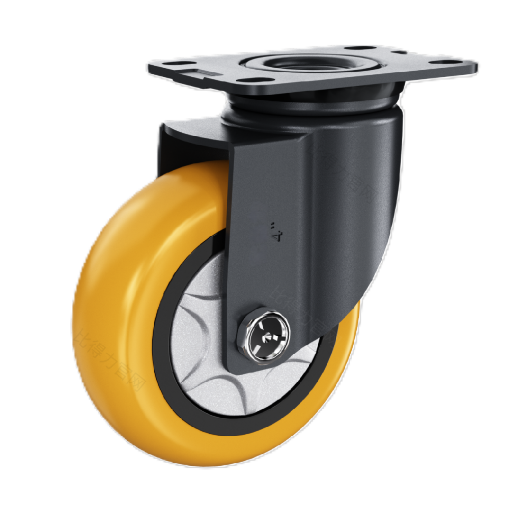 中型03系列豪華款橙色5寸平頂萬(wàn)向 高強(qiáng)度聚氨酯PU輪 F0301-125-6221