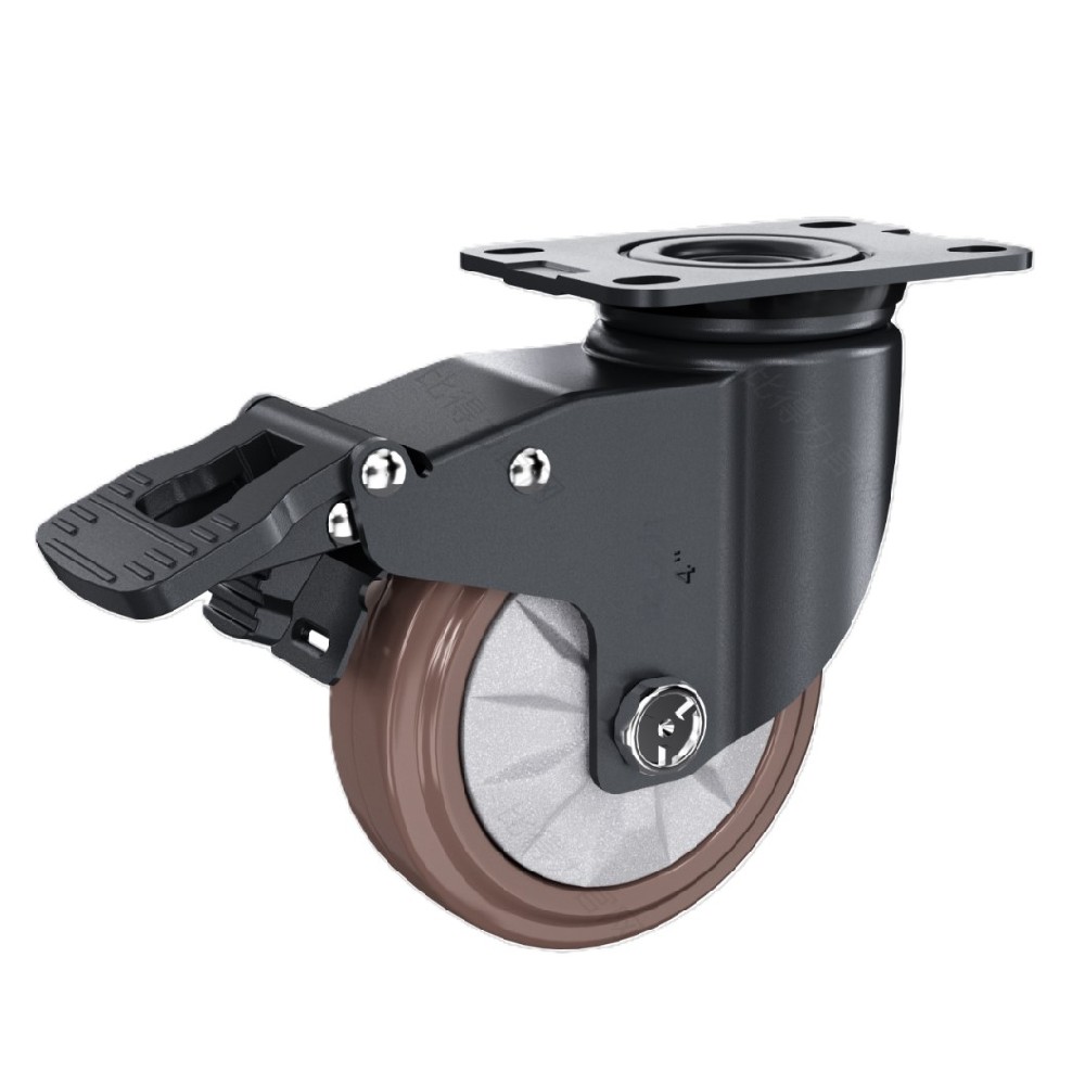 中型03系列豪華款5寸平頂萬向剎車 高彈天然橡膠ER輪 FC-125-3521-PSD