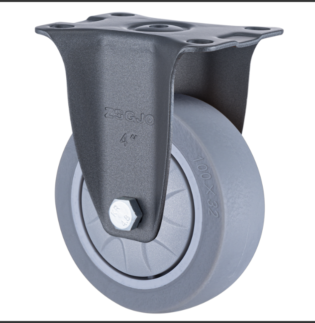 中型03系列2.5寸單軸方邊灰色TPR 固定輪  FC-63-F3441-P