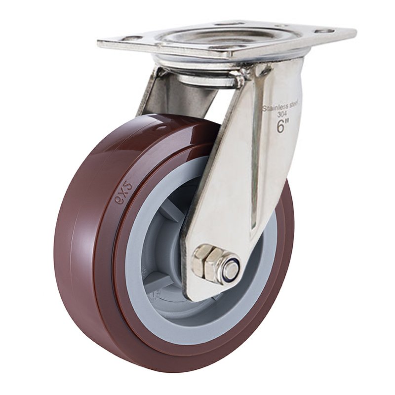 重型07系列4寸不銹鋼聚氨酯棗紅 萬向輪 SUS0701-100-6282