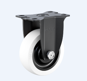 中型03系列5寸雙軸奶白色聚丙烯  固定輪 FC-125-Y3112-P