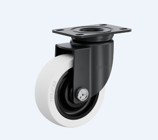 中型03系列5寸雙軸奶白色聚丙烯 固定輪 FC-125-Y3112-PS