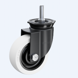 中型03系列5寸雙軸奶白色聚丙烯 絲桿萬向輪 FC-125-Y3112-TS