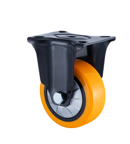 05系列3寸雙軸橙色PU 固定輪