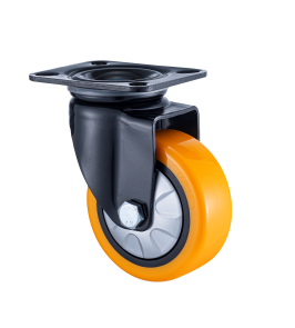 05系列5寸雙軸橙色PU 萬(wàn)向輪