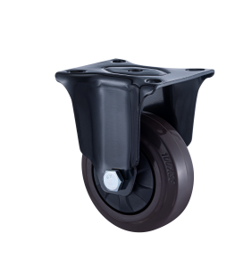 05系列4寸雙軸咖啡色橡膠固定輪