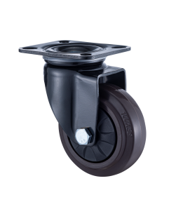 05系列5寸雙軸咖啡色橡膠萬向輪